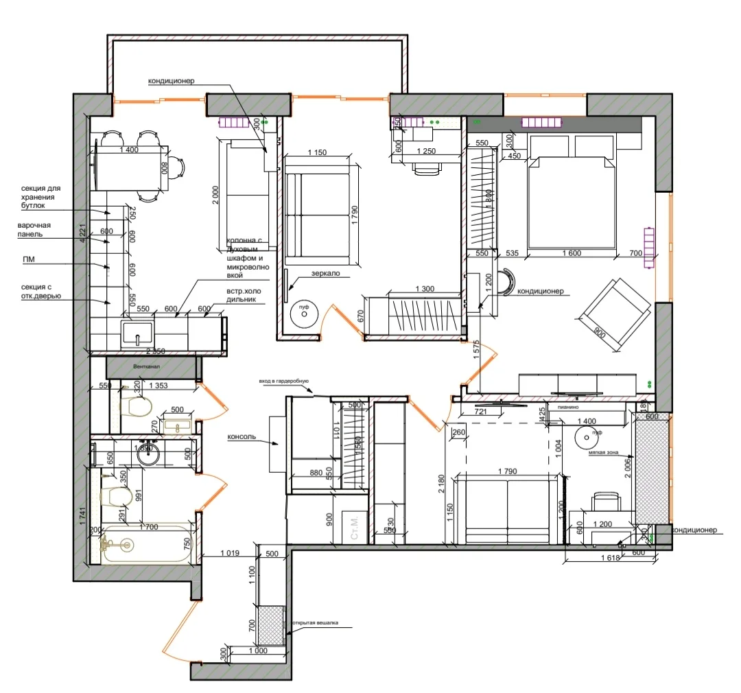 Чертёж планировки Квартира «Минимализм и пространство»