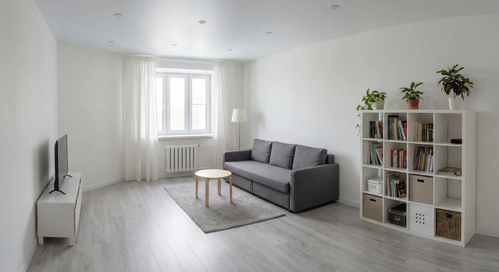 Гостиная в скандинавском стиле — 65 м²